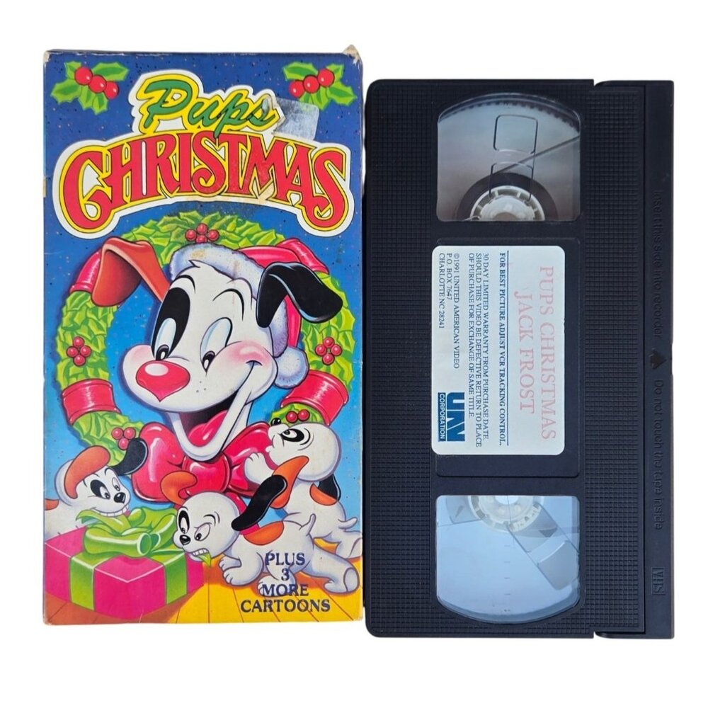 Pups Christmas Jack Frost VHS Tape 1991 UAV Home Video Plus 3 Bonus Cartoons